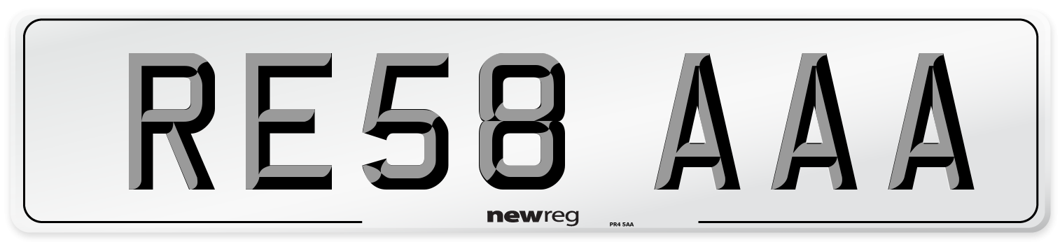 RE58 AAA Number Plate from New Reg